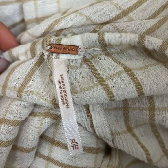 NWT Free People Marigold Gauzy Plaid Tiered Maxi Dress in Canvas Combo Sz XL - Picture 15 of 16